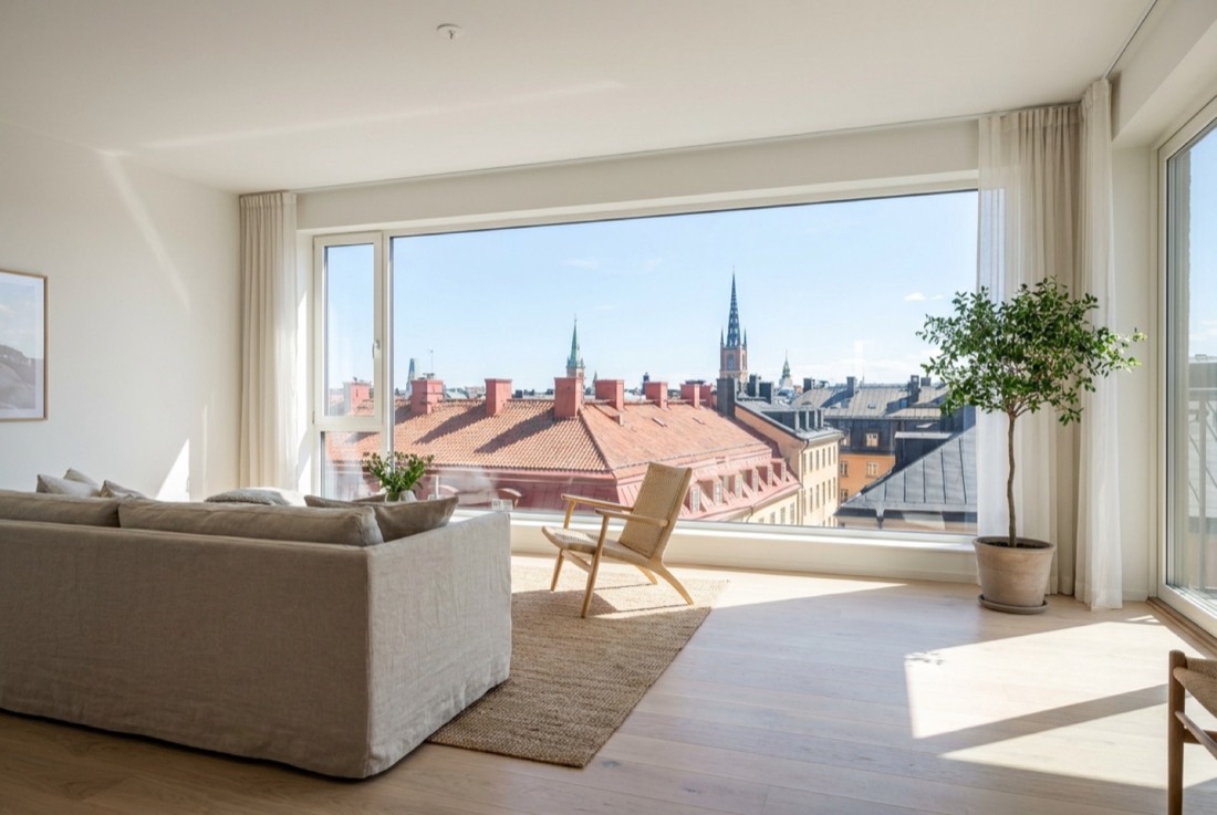 Kristallklart fönster efter professionell fönsterputs